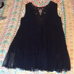 Zara dark blue beaded dress with open back